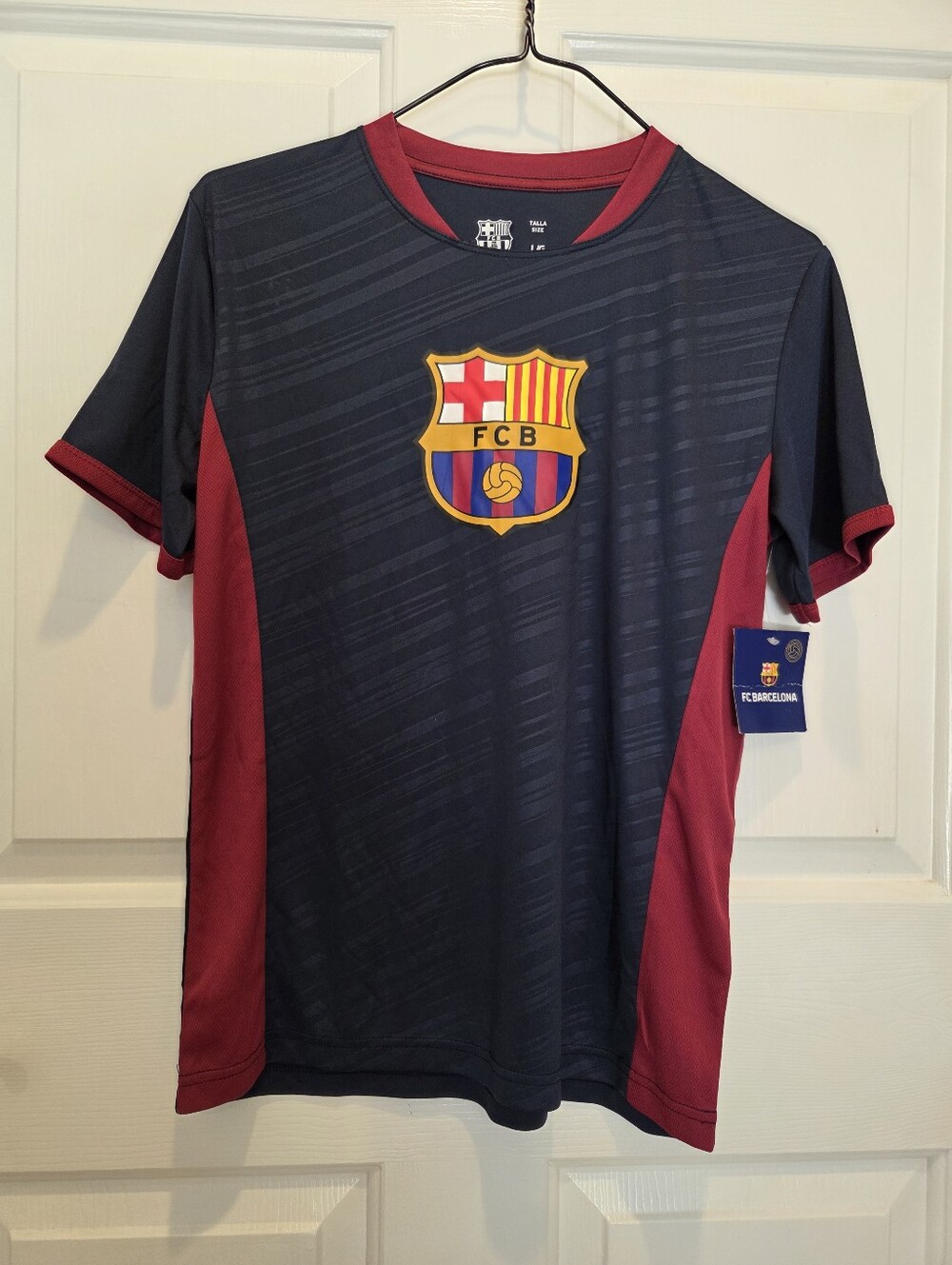 FC Barcelona Soccer Jersey, Blue Maroon Short Sleeve Men's Size L, NWT